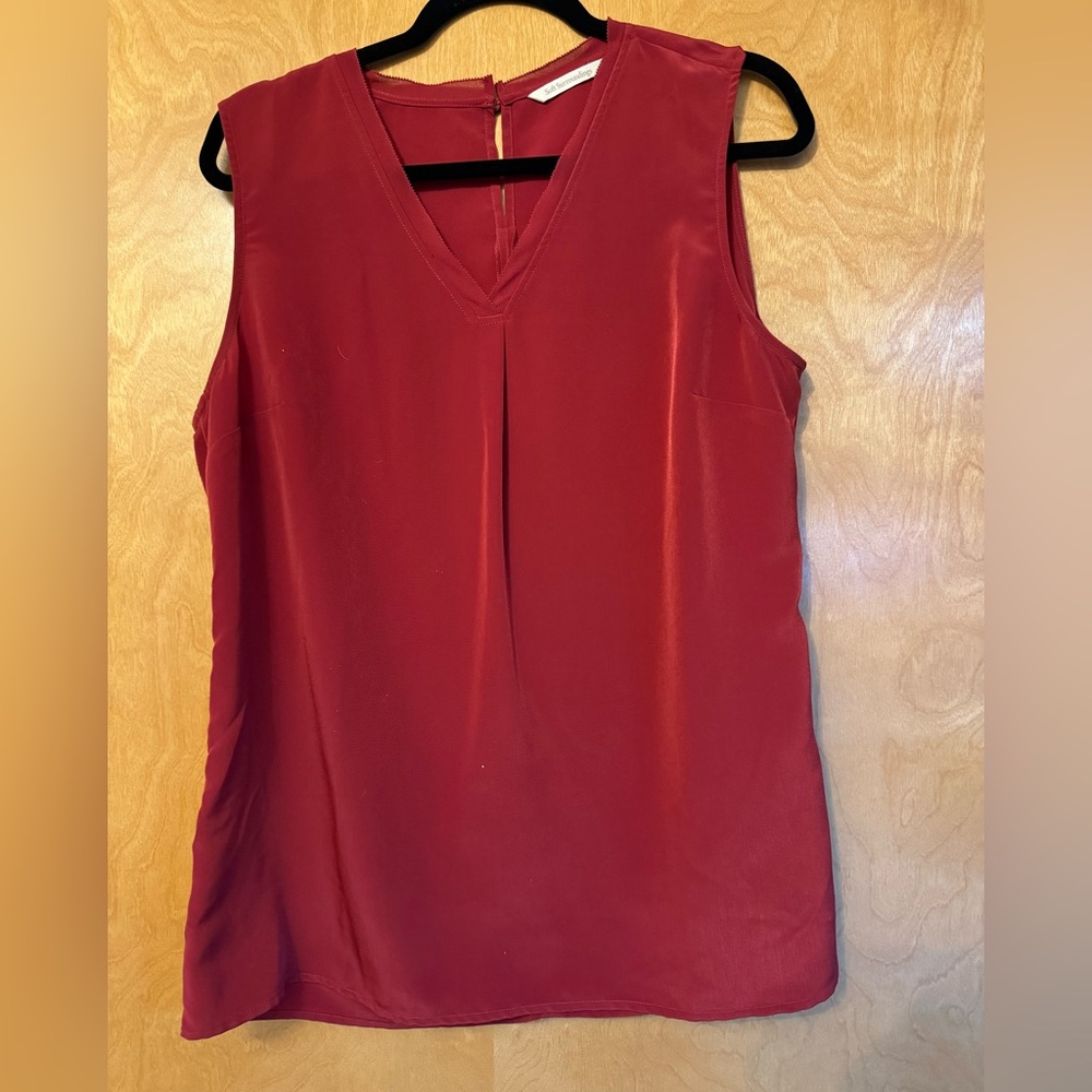 Soft Surroundings Vivid Red Sleeveless Blouse